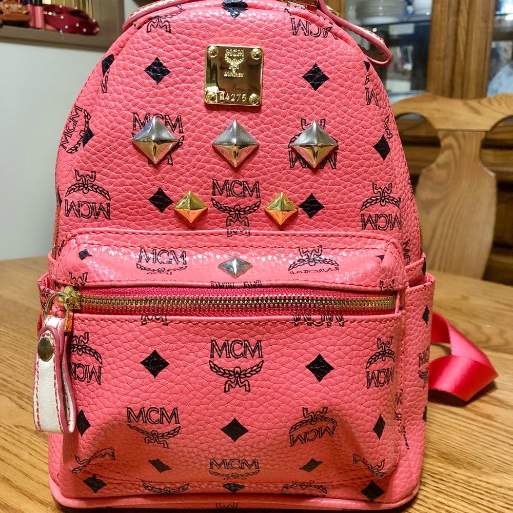 MCM backpack in pink color